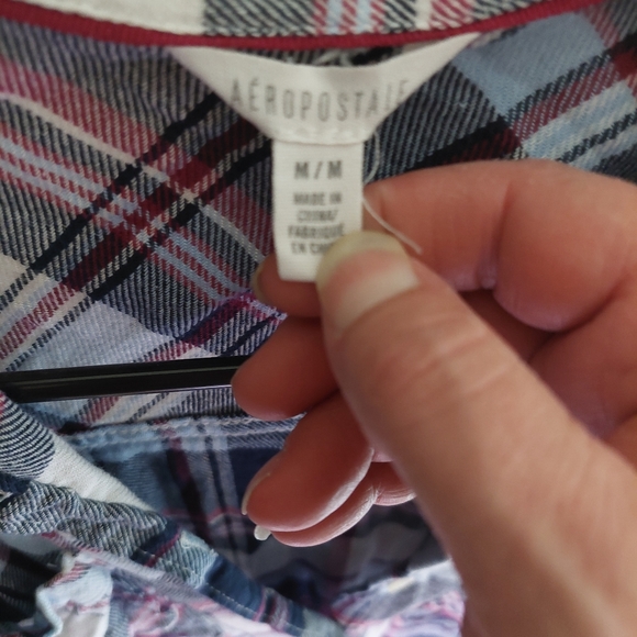 AEROPOSTAL LONG SLEEVE FLANNEL SHIRT - Picture 2 of 3